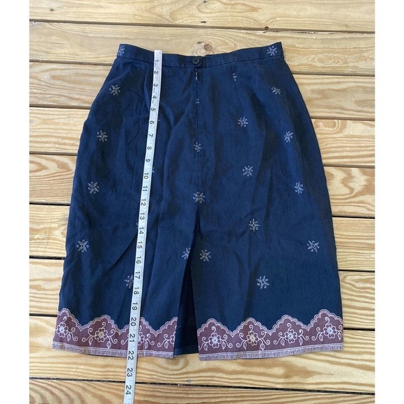 Ann Taylor Patterned 100% Silk Skirt Size 6 Women’s Black - Picture 5 of 6